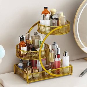 ৩ স্তর মেটাল প্রসাধনী র্যাক