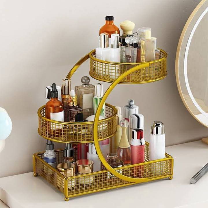 ৩ স্তর মেটাল প্রসাধনী র্যাক